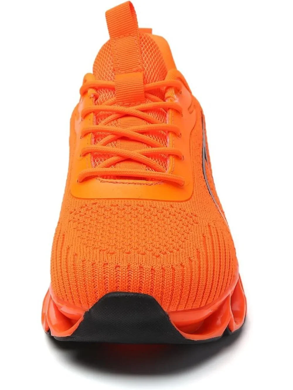 Women's Orange Mesh Sneakers Athletic Running Walking Shoes Lace-up